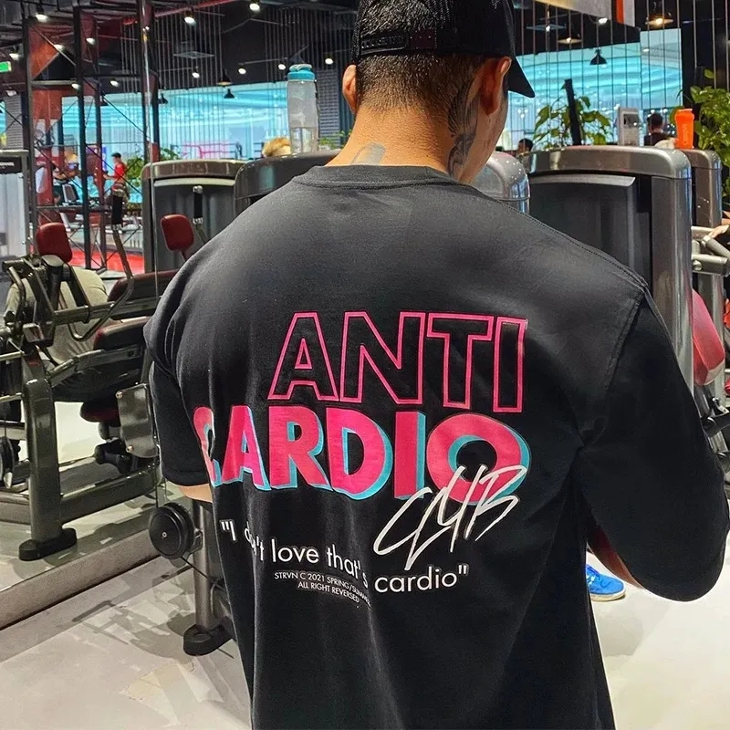 Crossfit Mayhem - ANTI CARDIO 캐주얼 오버 사이즈 반팔