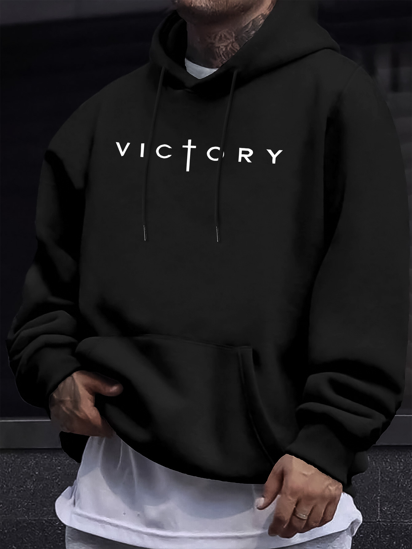 가을/겨울 남성용 크리스천 빅토리 크로스 프린트 후드  - Crossfit Victory 리뷰 및 가격